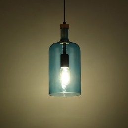 Lámpara colgante moderna con pantalla de cristal