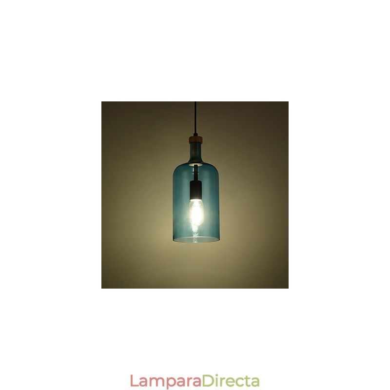 Lámpara colgante moderna con pantalla de cristal