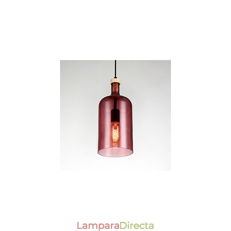 Lámpara colgante moderna con pantalla de cristal