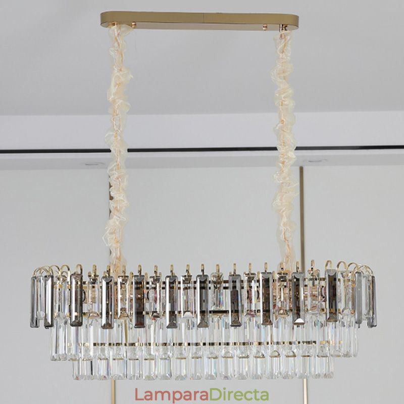 Lámpara colgante rectangular de cristal para techo