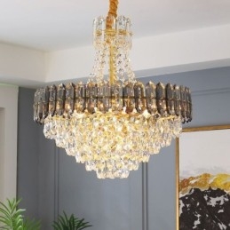 Lámpara colgante de cristal, lámpara colgante cónica.