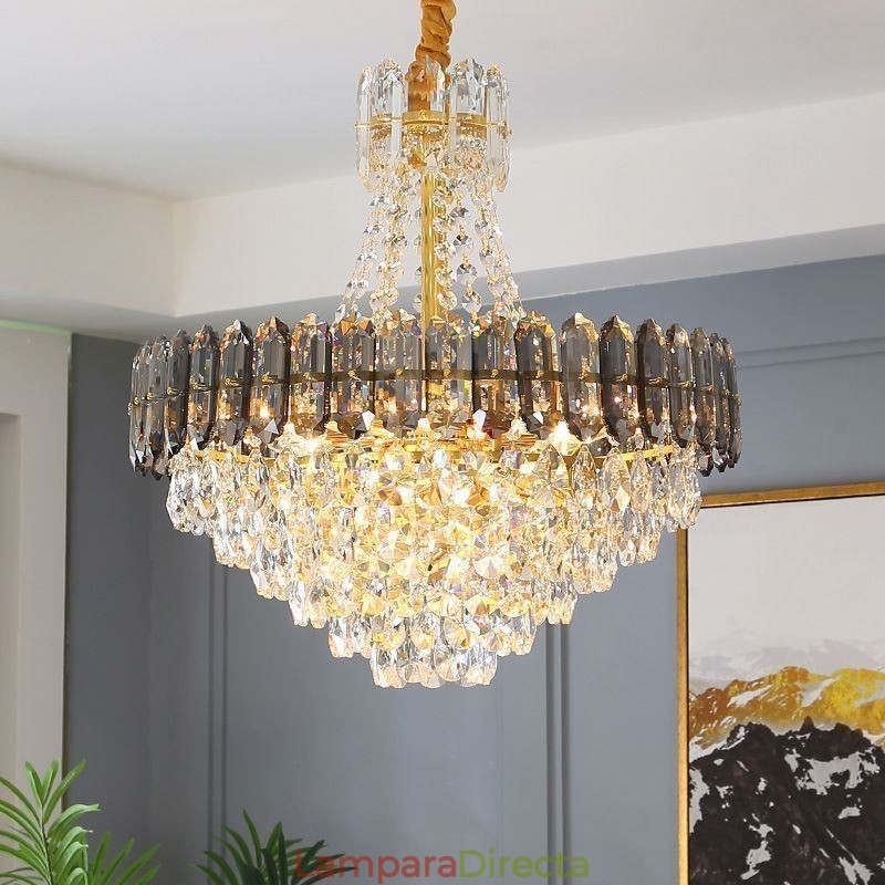 Lámpara colgante de cristal, lámpara colgante cónica.