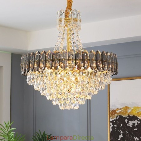 Lámpara colgante de cristal, lámpara colgante cónica. Lámpara colgante de cristal, lámpara colgante cónica.