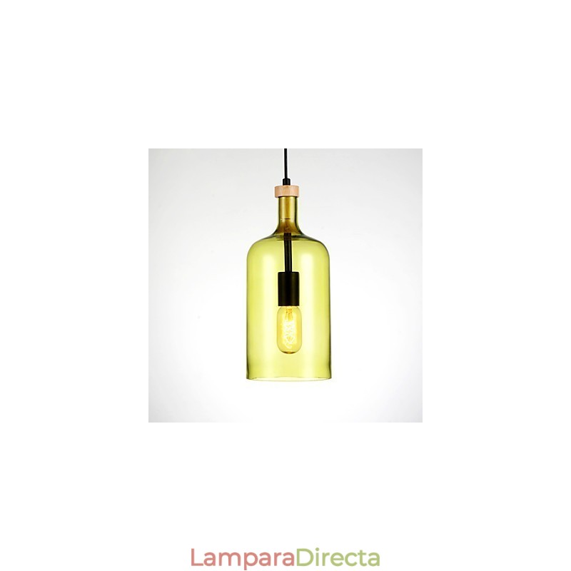 Lámpara colgante moderna con pantalla de cristal