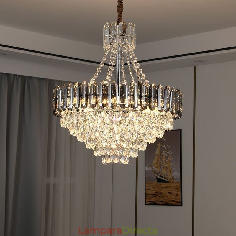 Lámpara colgante de cristal, lámpara colgante cónica.
