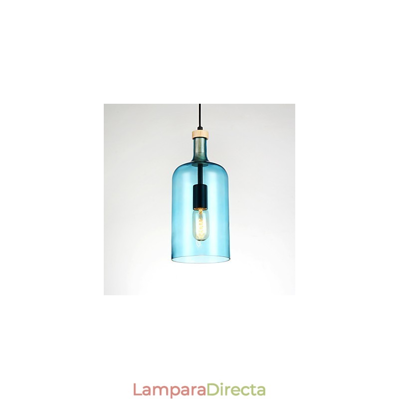 Lámpara colgante moderna con pantalla de cristal
