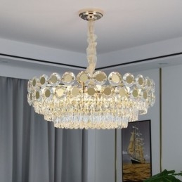 Lámpara colgante de cristal moderna, accesorio de iluminación de techo