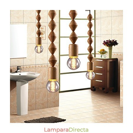 Lámpara de araña de bambú de madera de estilo mini clásico tradicional Lámpara de araña de bambú de madera de estilo mini clásico tradicional