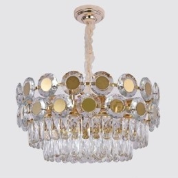 Lámpara colgante de cristal moderna, accesorio de iluminación de techo