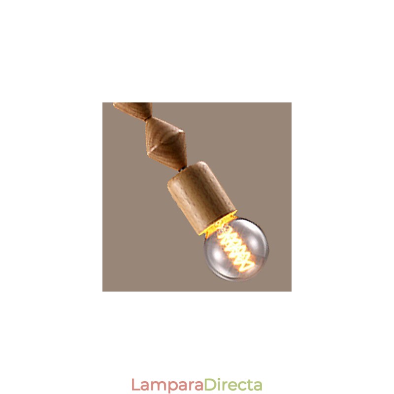 Lámpara de araña de bambú de madera de estilo mini clásico tradicional