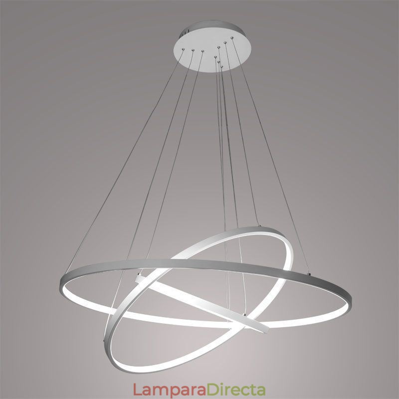 Lámpara colgante moderna de aluminio negro con 3 anillos
