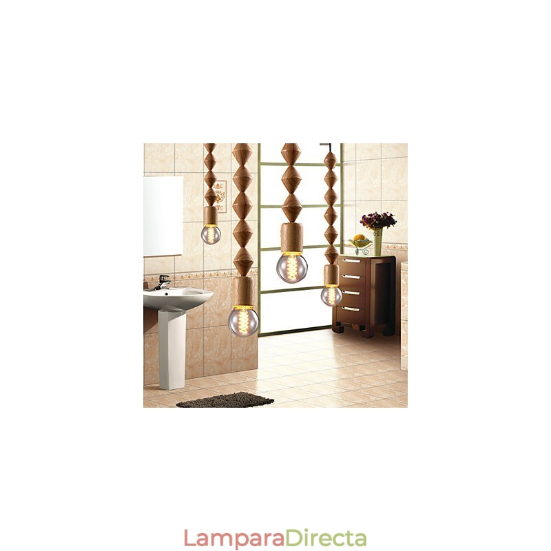 Lámpara de araña de bambú de madera de estilo mini clásico tradicional