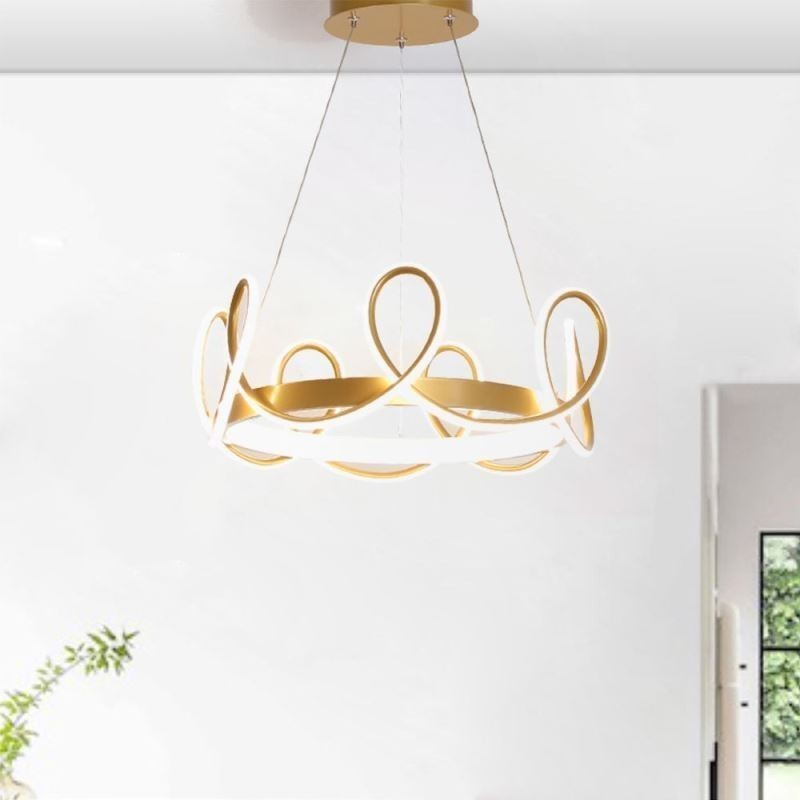 Lámpara colgante moderna Crown, lámpara colgante de aluminio, 1 luz