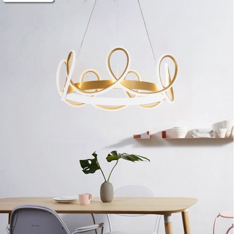 Lámpara colgante moderna Crown, lámpara colgante de aluminio, 1 luz