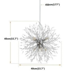 Lámpara colgante de diente de león de 8 luces con diseño de fuegos artificiales