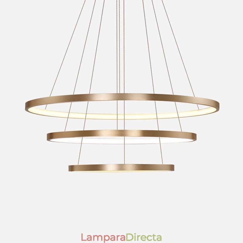 Lámpara colgante moderna de 3 anillos para techo