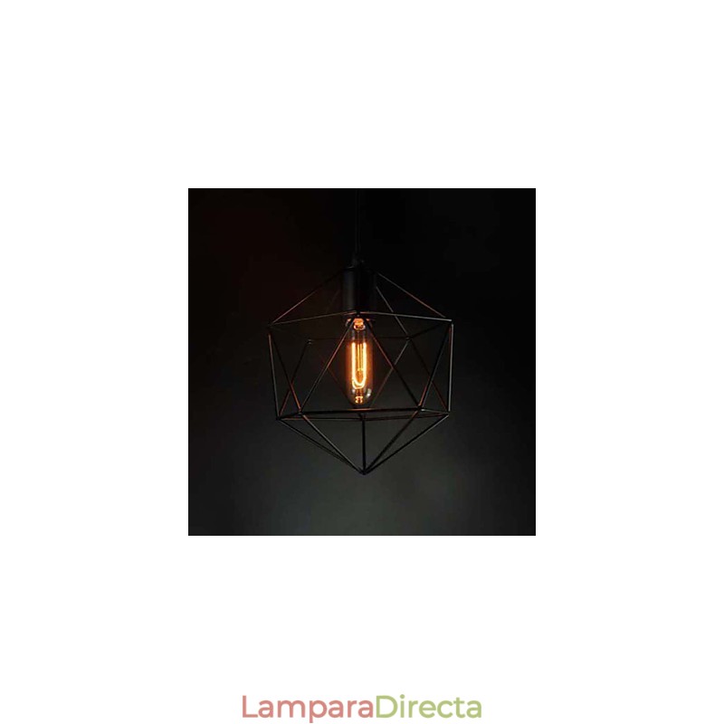 Lámpara de araña vintage estilo europeo en forma de diamante negra