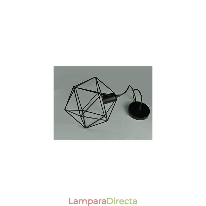 Lámpara de araña vintage estilo europeo en forma de diamante negra