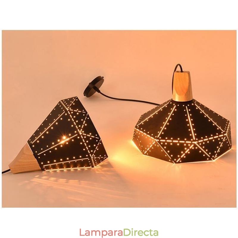 Lámpara colgante industrial retro vintage con pantalla hueca