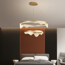 Lámpara colgante de techo Golden Wave Ripple de 2 luces