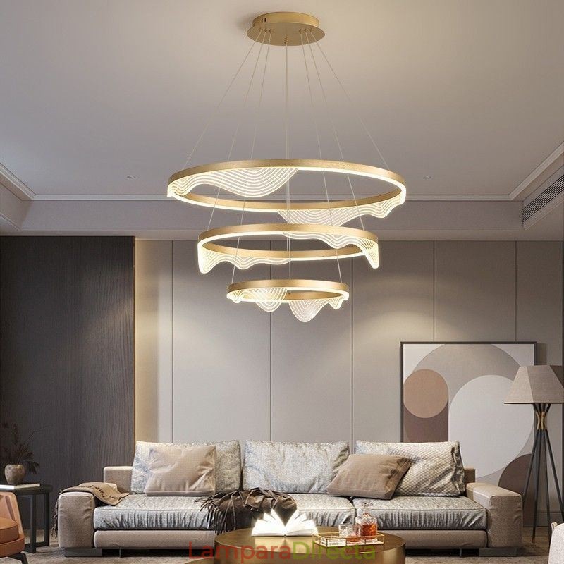 Lámpara colgante Golden Wave Ondulado Lámpara colgante 3 luces