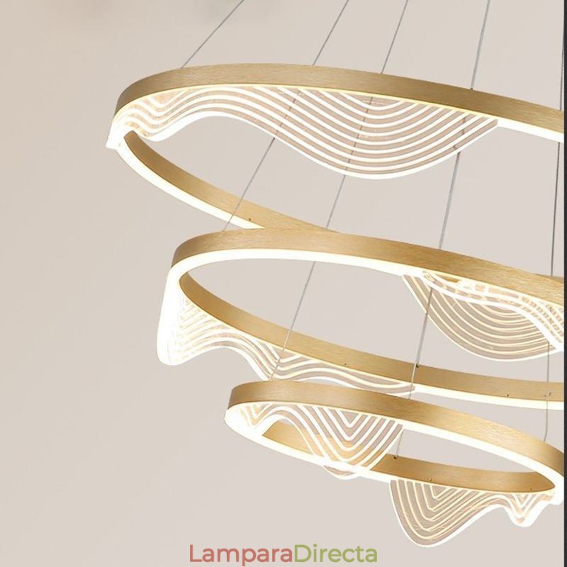 Lámpara colgante Golden Wave Ondulado Lámpara colgante 3 luces