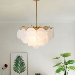 Lámpara colgante moderna de 6 luces con forma de cristal