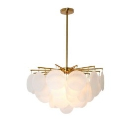 Lámpara colgante moderna de 6 luces con forma de cristal