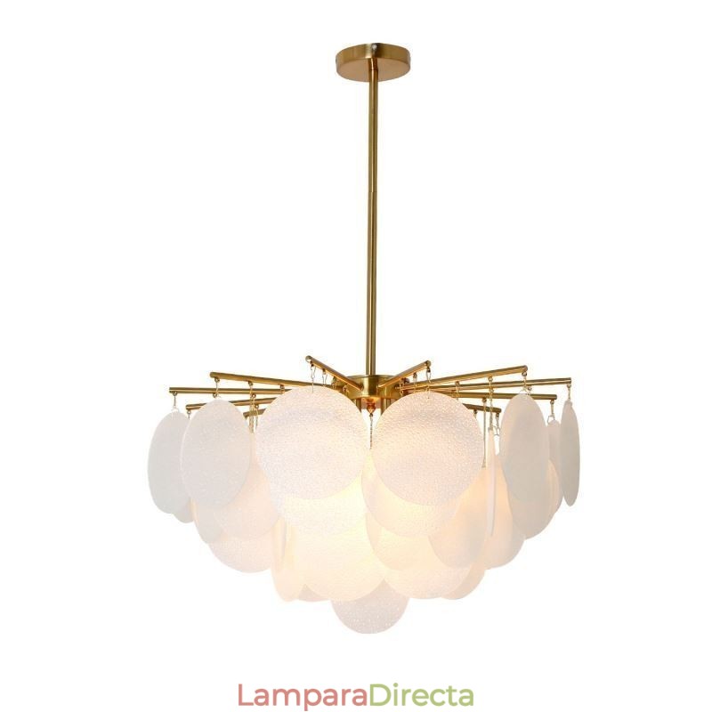 Lámpara colgante moderna de 6 luces con forma de cristal