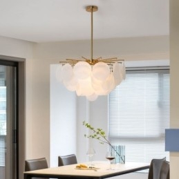 Lámpara colgante moderna de 6 luces con forma de cristal
