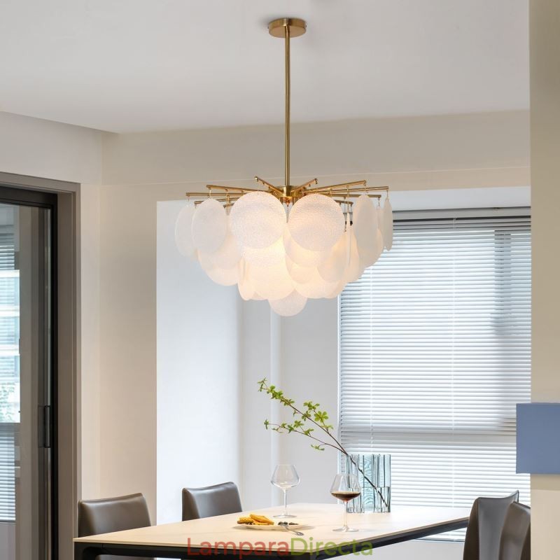 Lámpara colgante moderna de 6 luces con forma de cristal