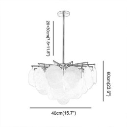 Lámpara colgante moderna de 6 luces con forma de cristal