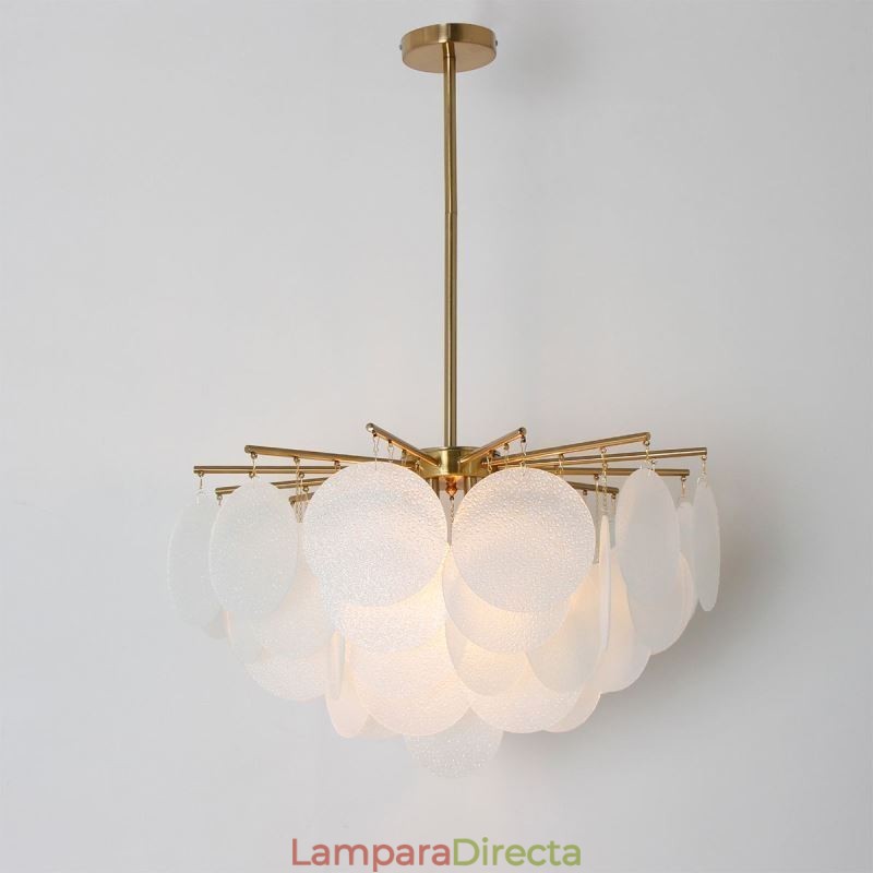 Lámpara colgante moderna de 6 luces con forma de cristal