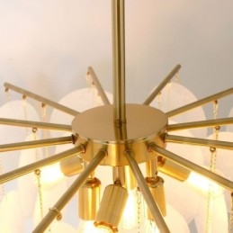 Lámpara colgante moderna de 6 luces con forma de cristal