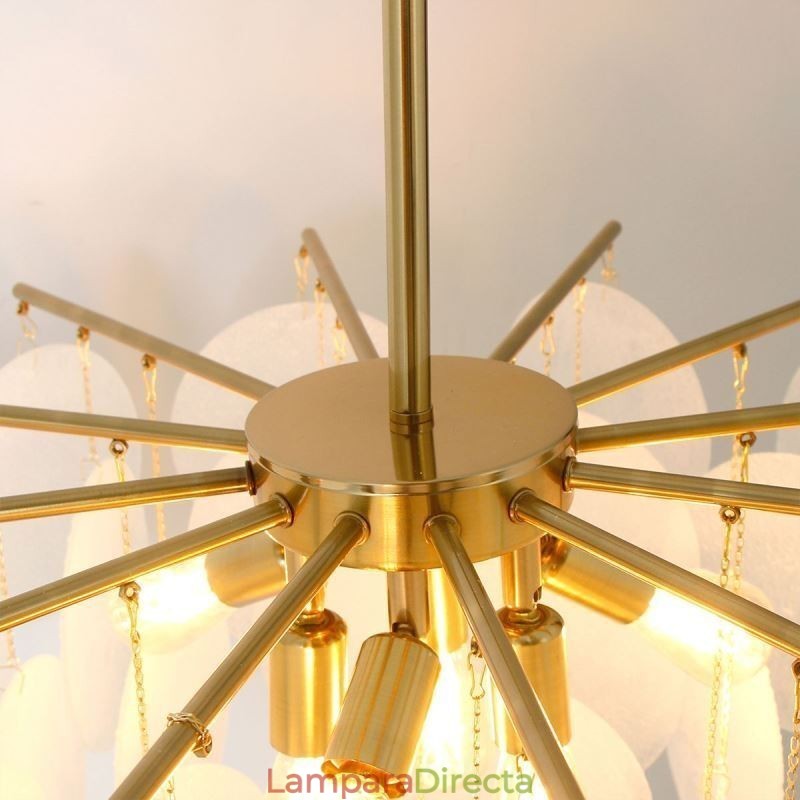 Lámpara colgante moderna de 6 luces con forma de cristal