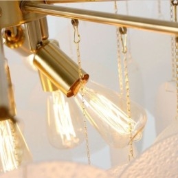 Lámpara colgante moderna de 6 luces con forma de cristal