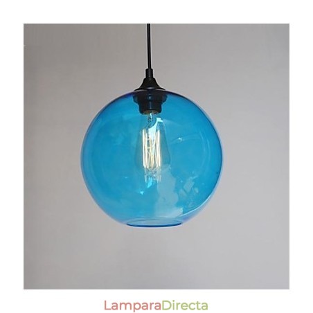 Lámpara colgante moderna de cristal con diseño de burbuja redonda azul Lámpara colgante moderna de cristal con diseño de burbuja redonda azul