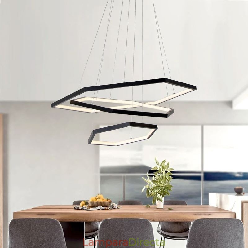 Lámpara colgante hexagonal moderna