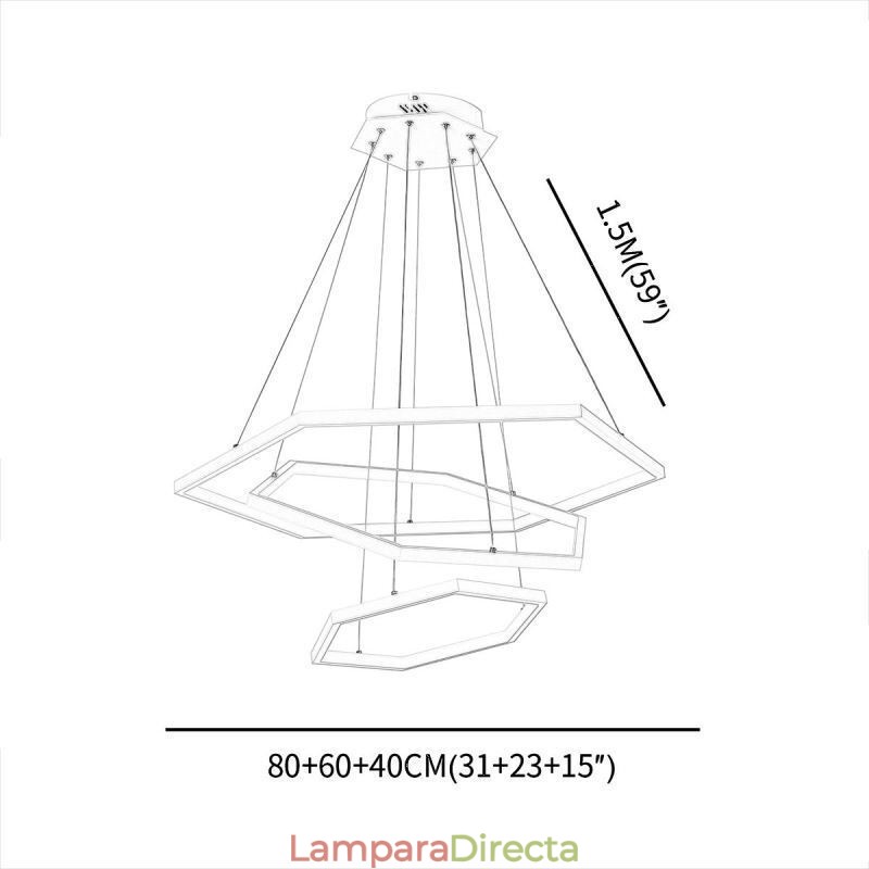Lámpara colgante hexagonal moderna