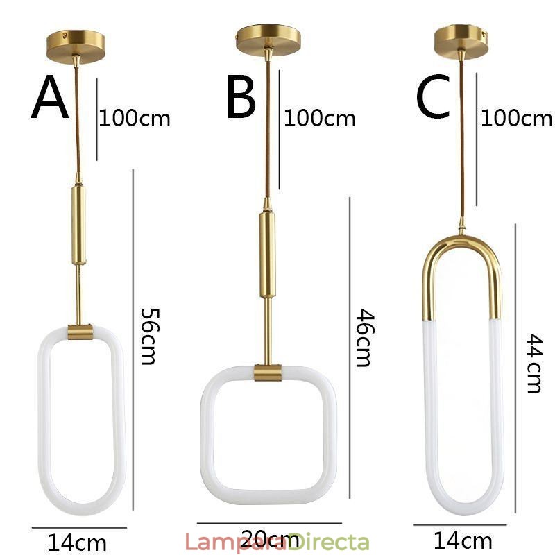 Lámpara colgante moderna y sencilla de latón para techo