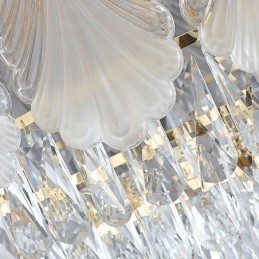 Lámpara colgante de cristal con encaje redondo para techo