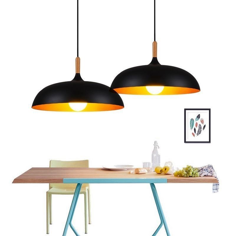 Lámpara colgante moderna minimalista, lámpara decorativa en blanco y negro