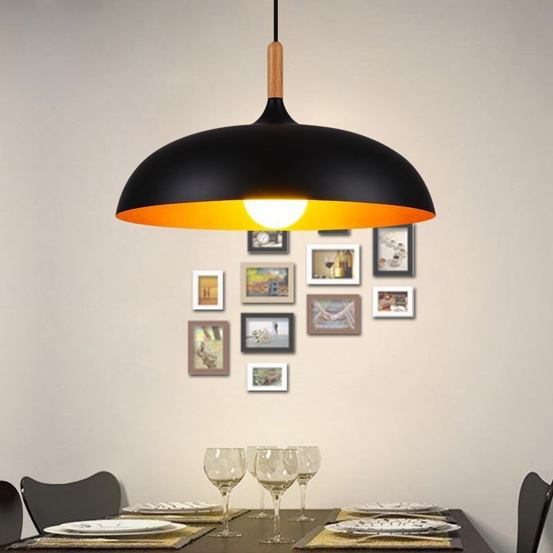 Lámpara colgante moderna minimalista, lámpara decorativa en blanco y negro