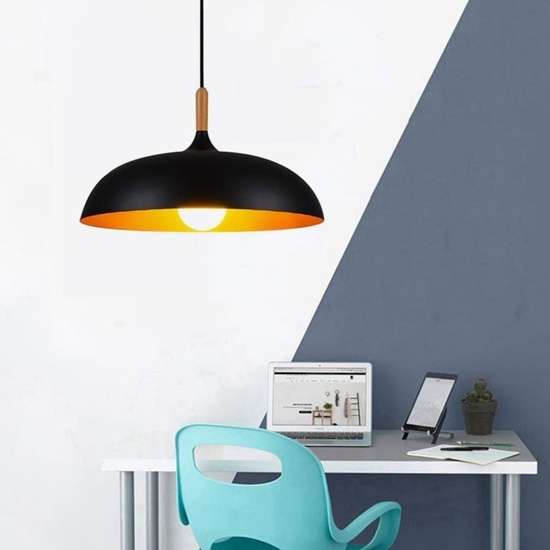 Lámpara colgante moderna minimalista, lámpara decorativa en blanco y negro