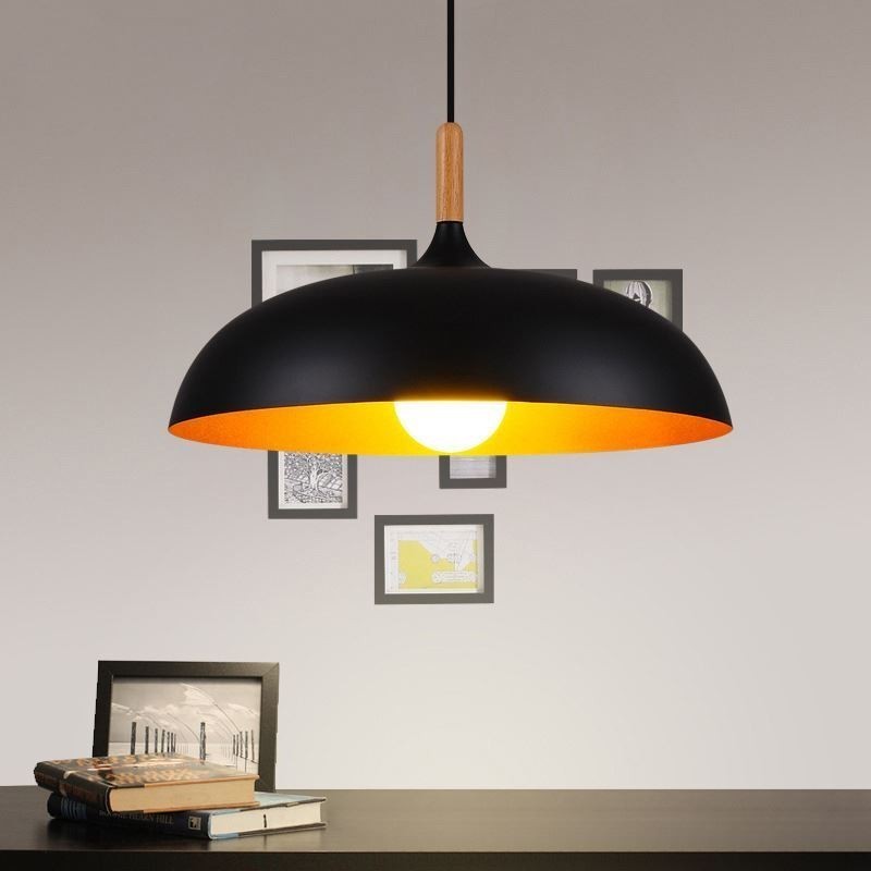 Lámpara colgante moderna minimalista, lámpara decorativa en blanco y negro