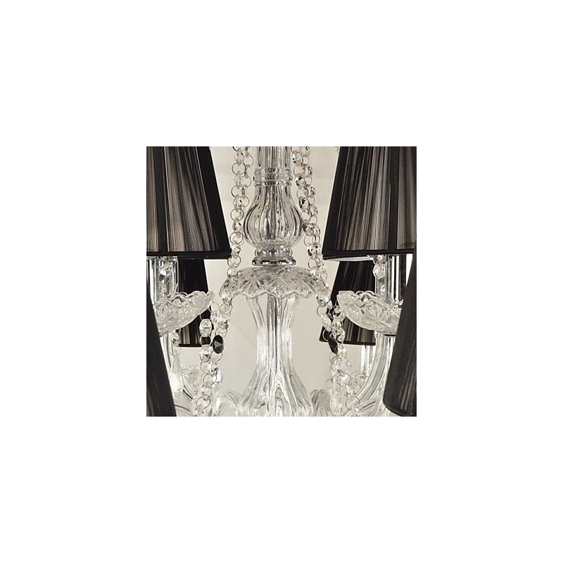 Elegante lámpara de araña de cristal con 12 luces