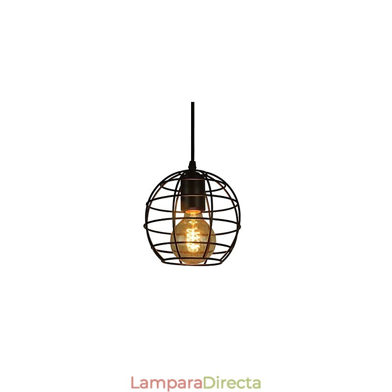 Lámpara de araña vintage estilo europeo con forma de globo para lámpara colgante negra
