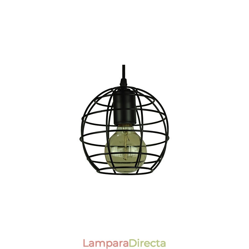 Lámpara de araña vintage estilo europeo con forma de globo para lámpara colgante negra