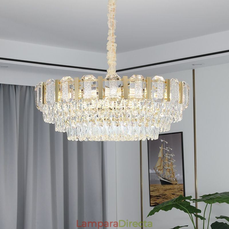 Lámpara colgante de cristal redonda para techo