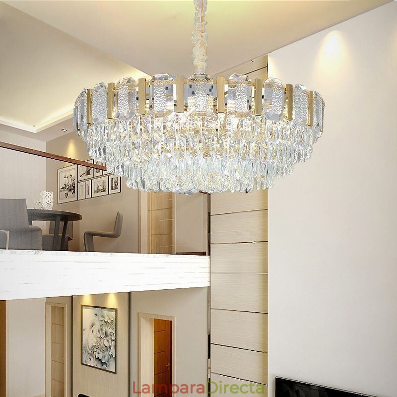 Lámpara colgante de cristal redonda para techo